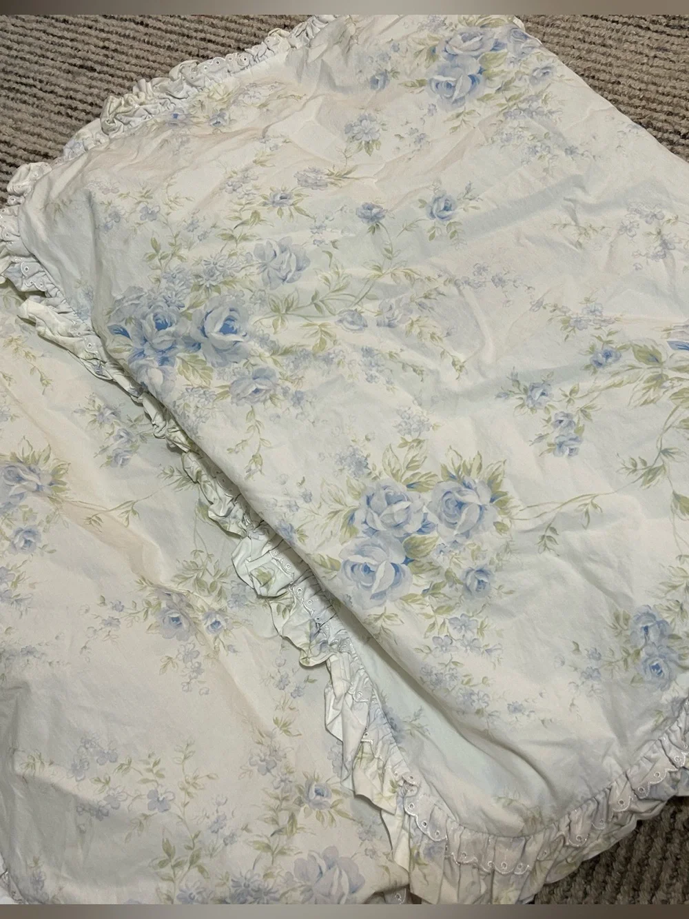 Simply Shabby Chic Floral Ruffled Pillow Shams Cotton Standard Cases